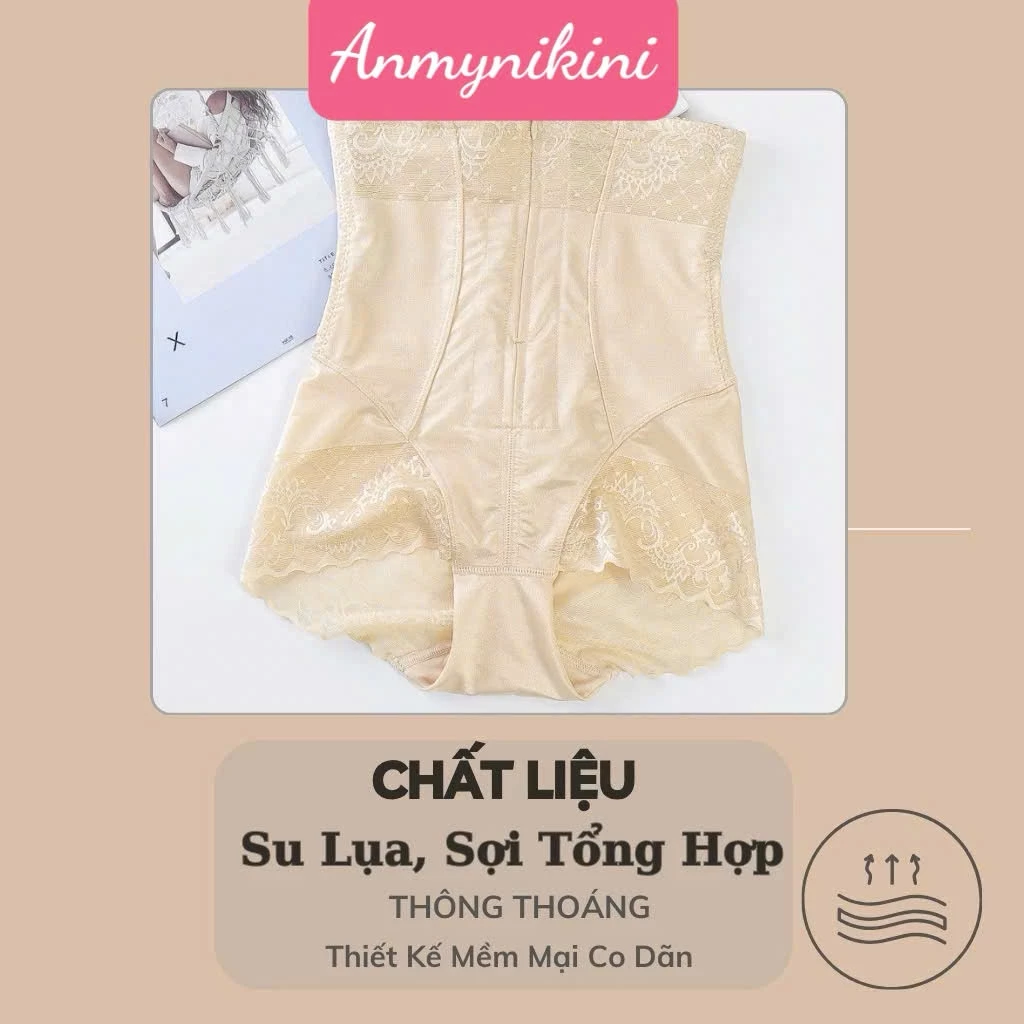 Quần Gen Nịt Bụng 2055 Định Hình Cạp Cao Kéo Khóa Có Nẹp Chống Cuộn Siết Eo Thon Gọn
