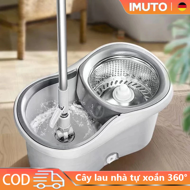 IMUTO Chổi lau nhà tự vắt  thông minh xoay 360 bền đẹp tiện dụng