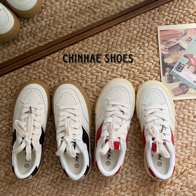Giày sneaker thể thao vải canvas 2 màu học sinh phong cách trẻ trung tăng chiều cao 3cm cho nữ đi học đi chơi G040