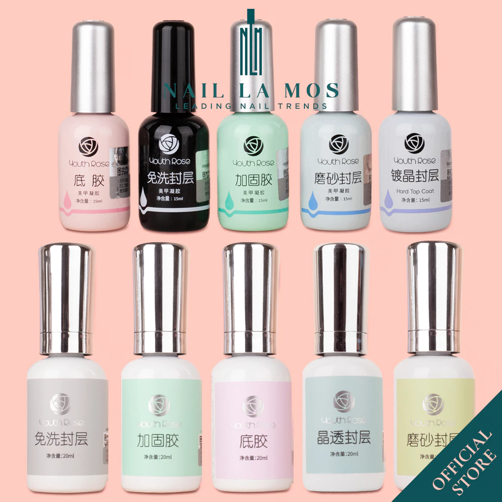 Base top hoa hồng Youth Rose chính hãng 15ml 20ml - Gel liên kết; cứng móng; top lì, phủ bóng, kim cương dành cho nail