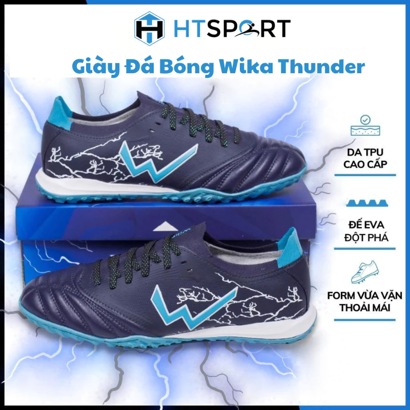 Giày Đá Bóng Wika Thunder Cao Cấp, Giày Đá Banh Sân Cỏ Nhân Tạo Đế TF Chính Hãng Đàn Hồi Tốt Giảm Chấn Thương