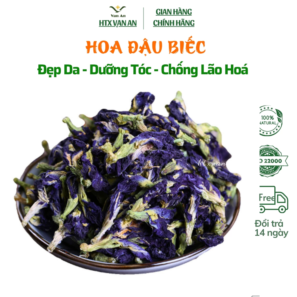 Trà hoa đậu biếc tăng colagen, ngăn ngừa rụng tóc, giúp tóc đen khỏe óng mượt