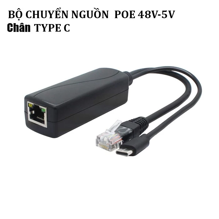 Bộ tách tín hiệu POE Splitter Tách POE 48v ra 5v cho camera imou ezviz chân TYPE C