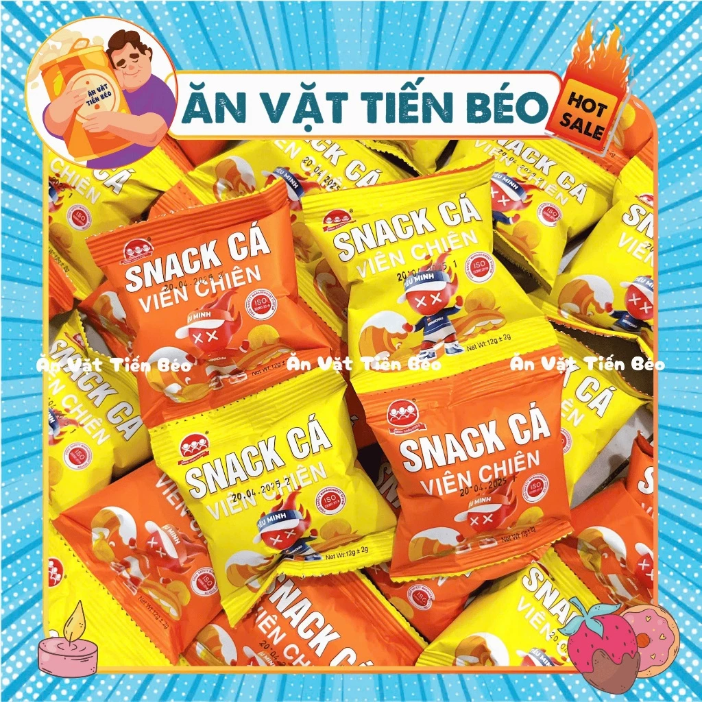 [COMBO 10 GÓI] Snack cá viên chiên Minh Châu Food, bim bim snack cá viên chiên tuổi thơ, đồ ăn vặt