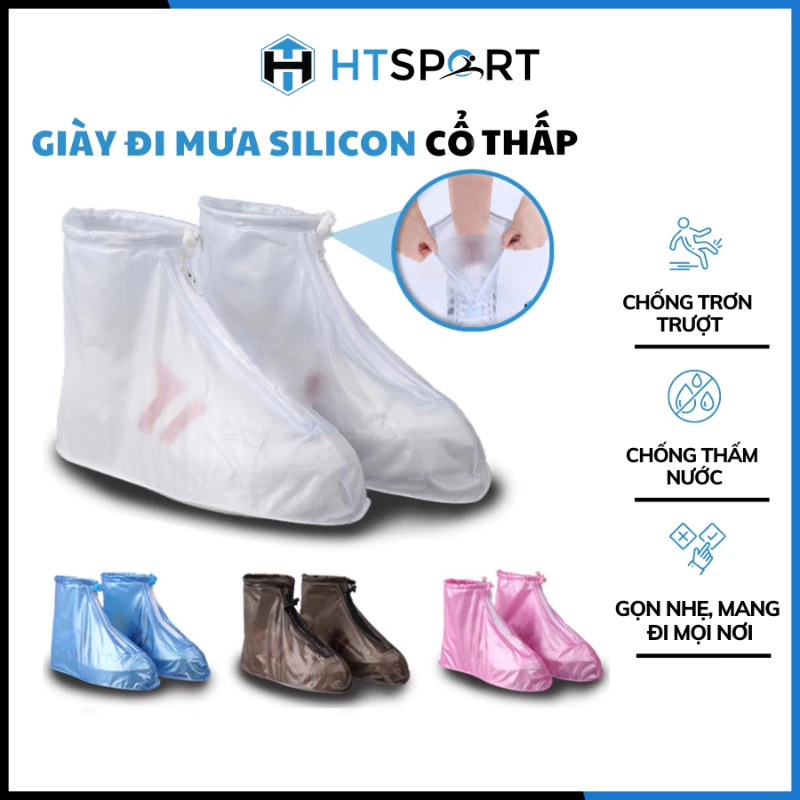 Giày Đi Mưa Nam Nữ, Ủng Đi Mưa Silicon Bảo Vệ Giày Chống Thấm Nước, Đế Cao Su Chống Trượt