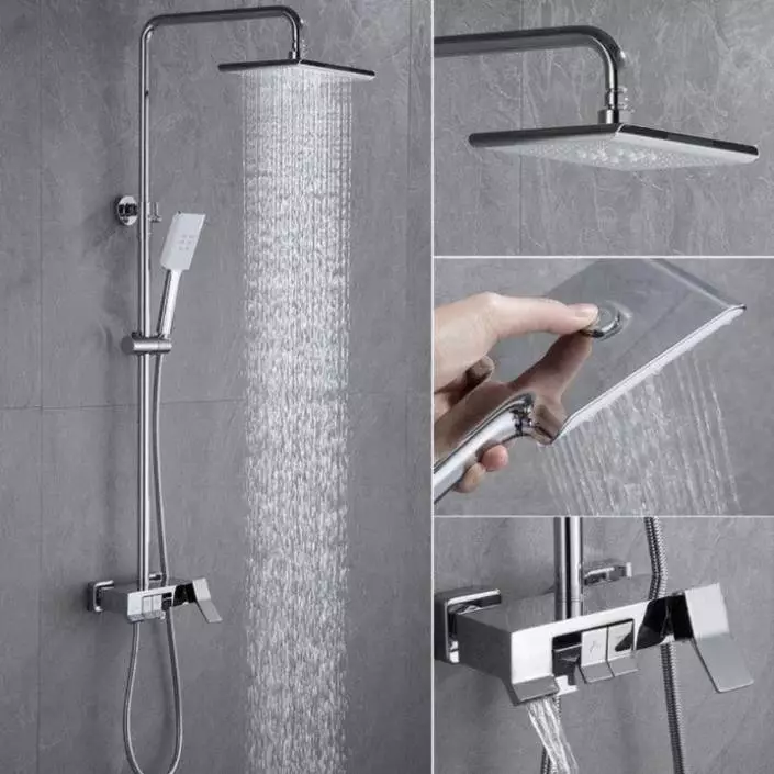 Vòi Sen Cây Tắm Đứng Phím Đàn Lato Inox SUS304 Nóng Lạnh 3 Chế Độ Xả Nước Chống Bám Cặn Canxi BH 10 Năm