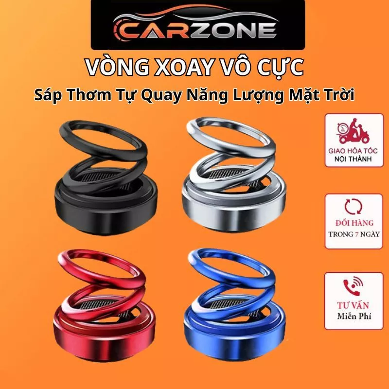 Vòng Xoay Sáp Thơm Tự Quay – Khử Mùi Ô Tô, Chạy Bằng Năng Lượng Mặt Trời