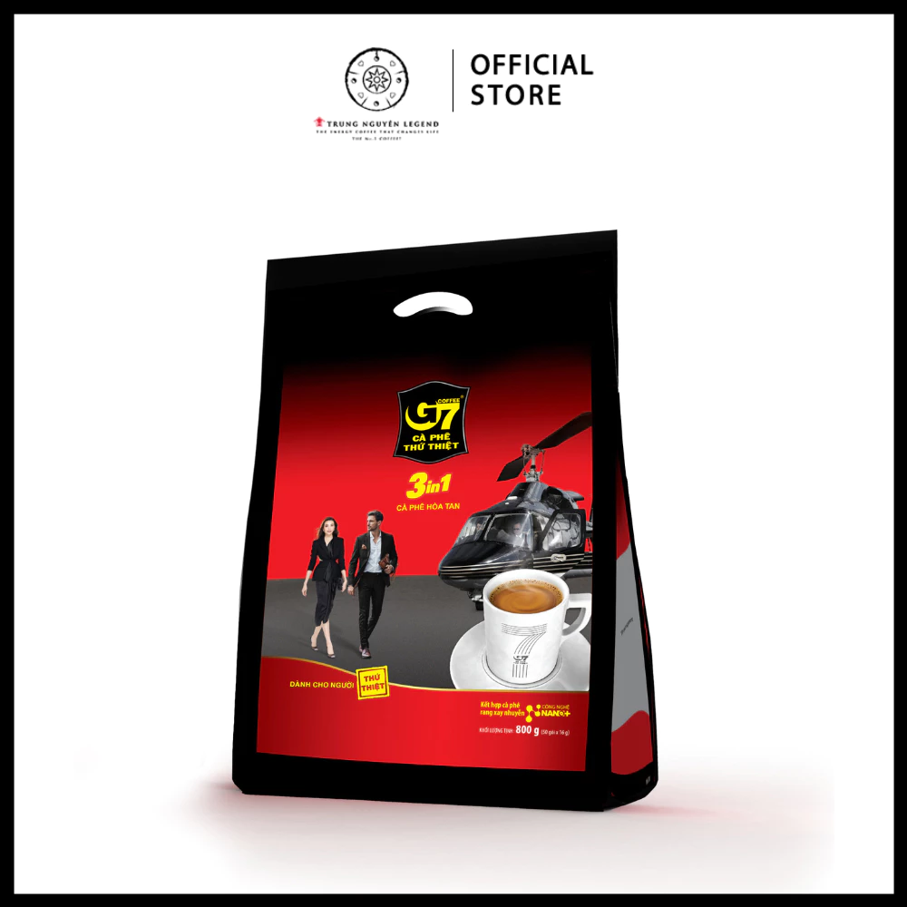 Trung Nguyên Legend - Cà phê sữa hòa tan G7 3in1 - Bịch 50 sticks x 16gr (gói dài)
