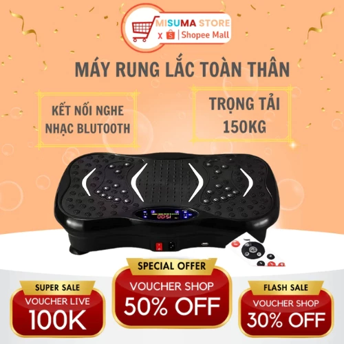 Máy Rung Lắc Toàn Thân 120 Cấp Độ Giảm Béo Hiệu Quả - Thiết Bị Giảm Cân, Máy Tập Giảm Mỡ Bụng - Kết Nối Bluetooth