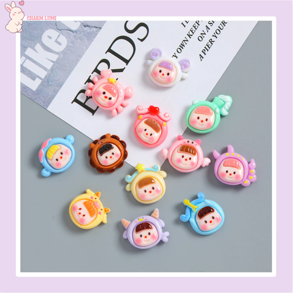 Charm Cung Hoàng Đạo Mini Cute –Decor Móc Khóa, Slime, Sổ Tay Handmade-Charm Lumi