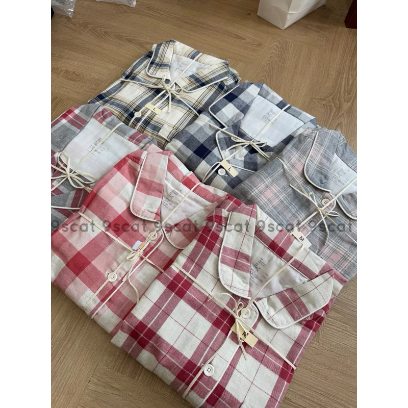 [SẴN] MJ7_ Bộ ngủ đôi nam nữ, pijama dài kẻ caro chất COTTON FANNEL (nỉ nhẹ- KHÔNG ĐƯỜNG MAY VIỀN) | 9scat