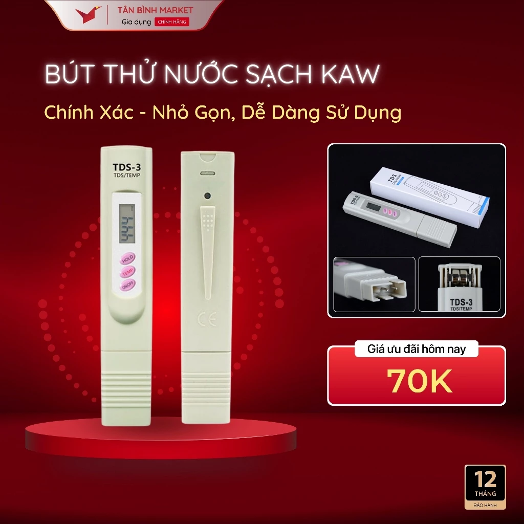 Bút thử nước sạch KAW - Đo Nồng Độ Tạp Chất, Kiểm Tra Độ Kiềm. Bảo Hành 1 Đổi 1
