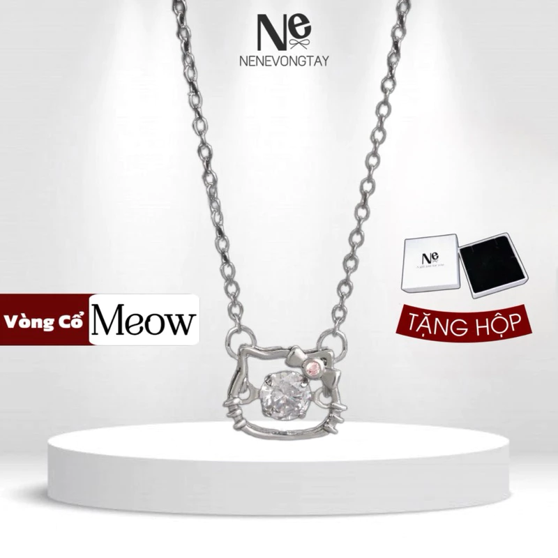 [tặng Hộp] Dây chuyền Hi Mèo - Thép mạ hợp kim - bst dây chuyền Nữ - Trang Sức Vòng Cổ