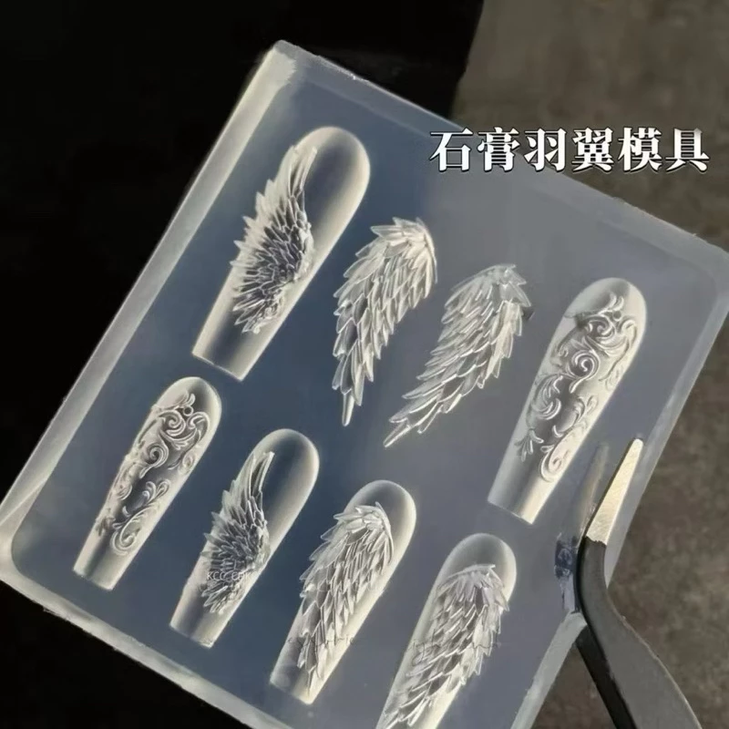 Khuôn silicon đúc hình cánh thiên thần làm charm nail