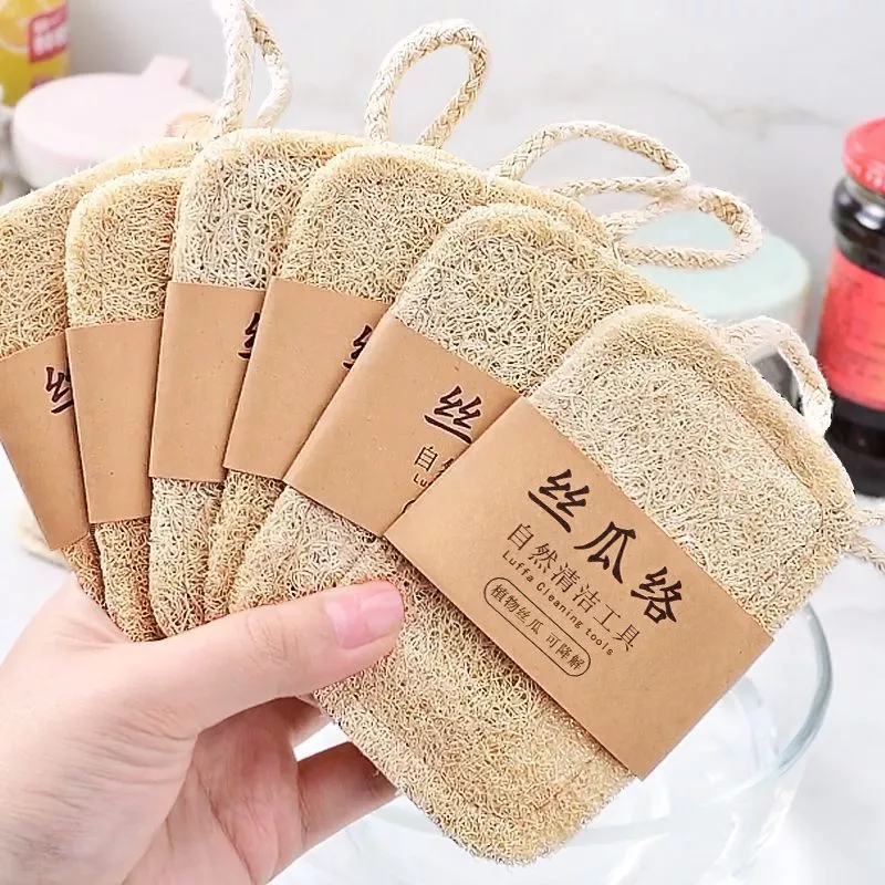 Miếng Rửa Chén Xơ Mướp, Giẻ Rửa Bát Bằng Xơ Mướp Khô Không Thấm Dầu, Miếng Cọ Rửa Xoong Nồi Chống Trầy Xước Đa Năng