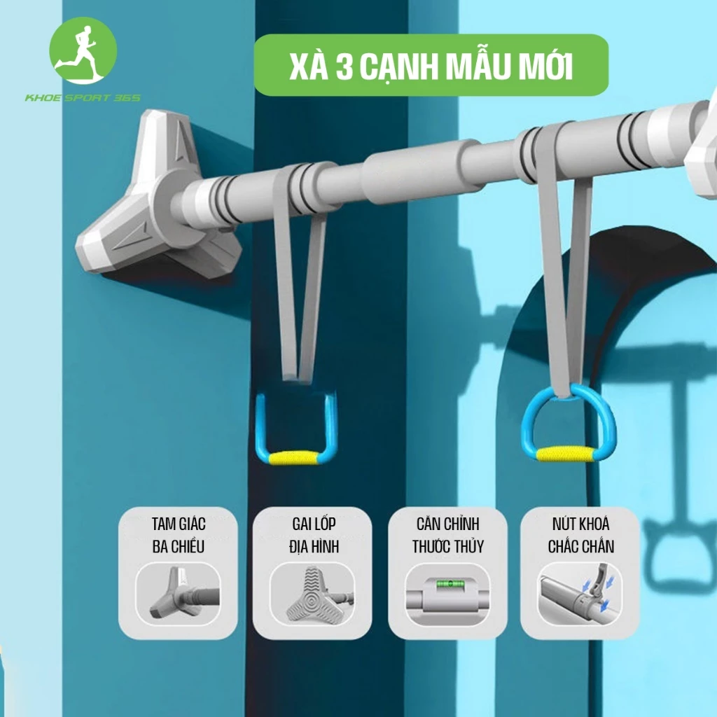 Xà đơn treo tường gắn cửa đa năng  tập gym, thể hình, Nhiều kích thước và có thể điều chỉnh độ dài xà