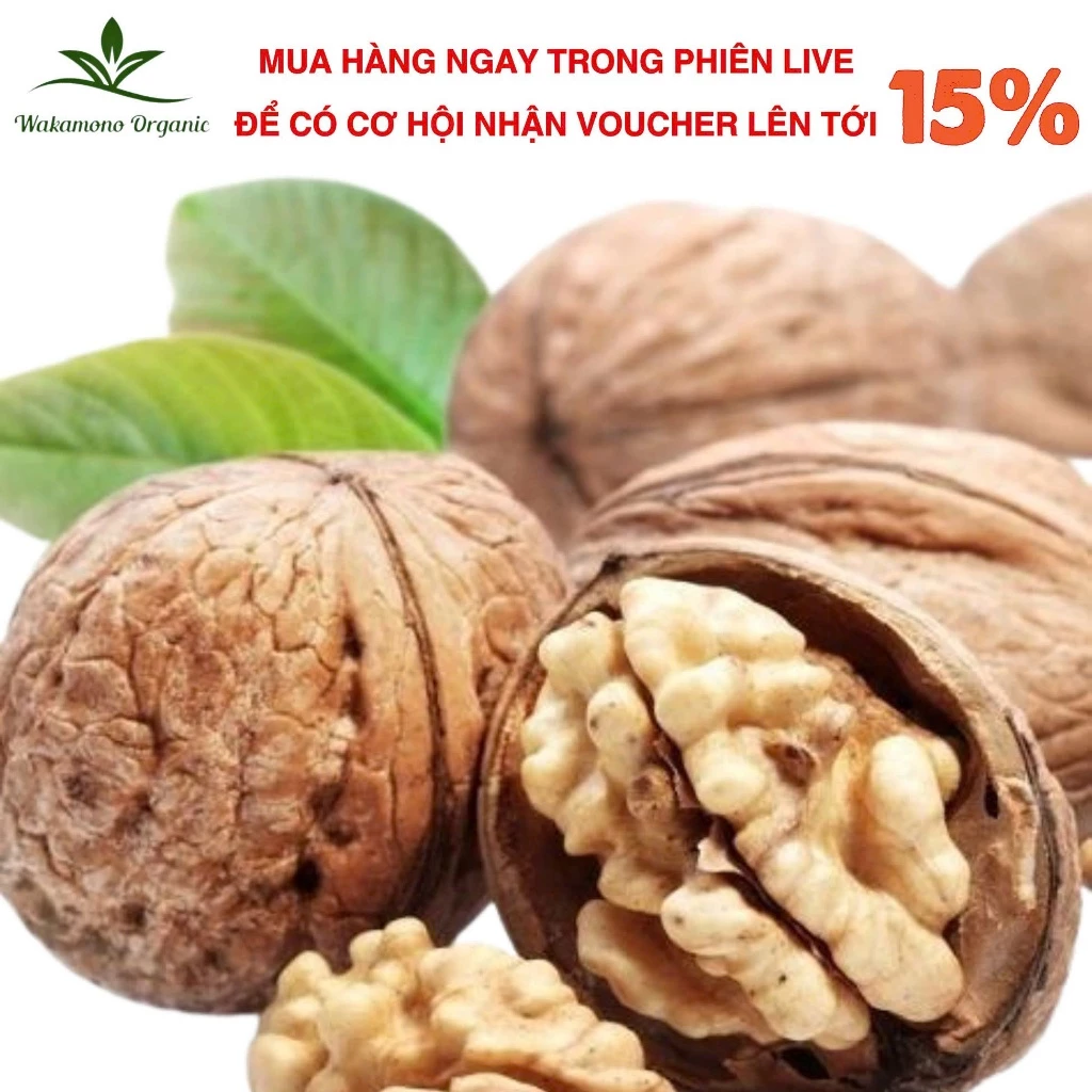 Quả óc chó Wakamono Organic hàng chuẩn, nhập khẩu chính ngạch, thơm, ngon, nhiều dinh dưỡng