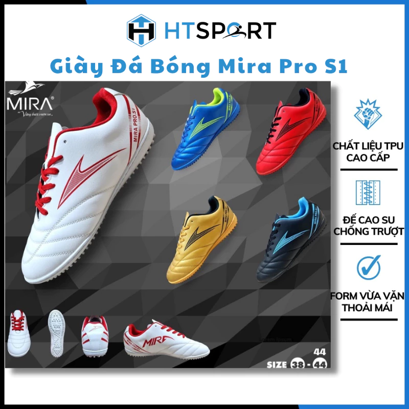 Giày đá banh, giày Mira Pro S1 đá bóng chính hãng sân cỏ nhân tạo Full Box