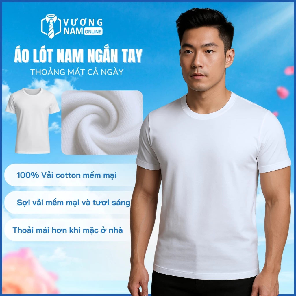 Áo lót nam trắng cotton hanoimex thấm hút mồ hôi tốt kiểu trơn VNO05