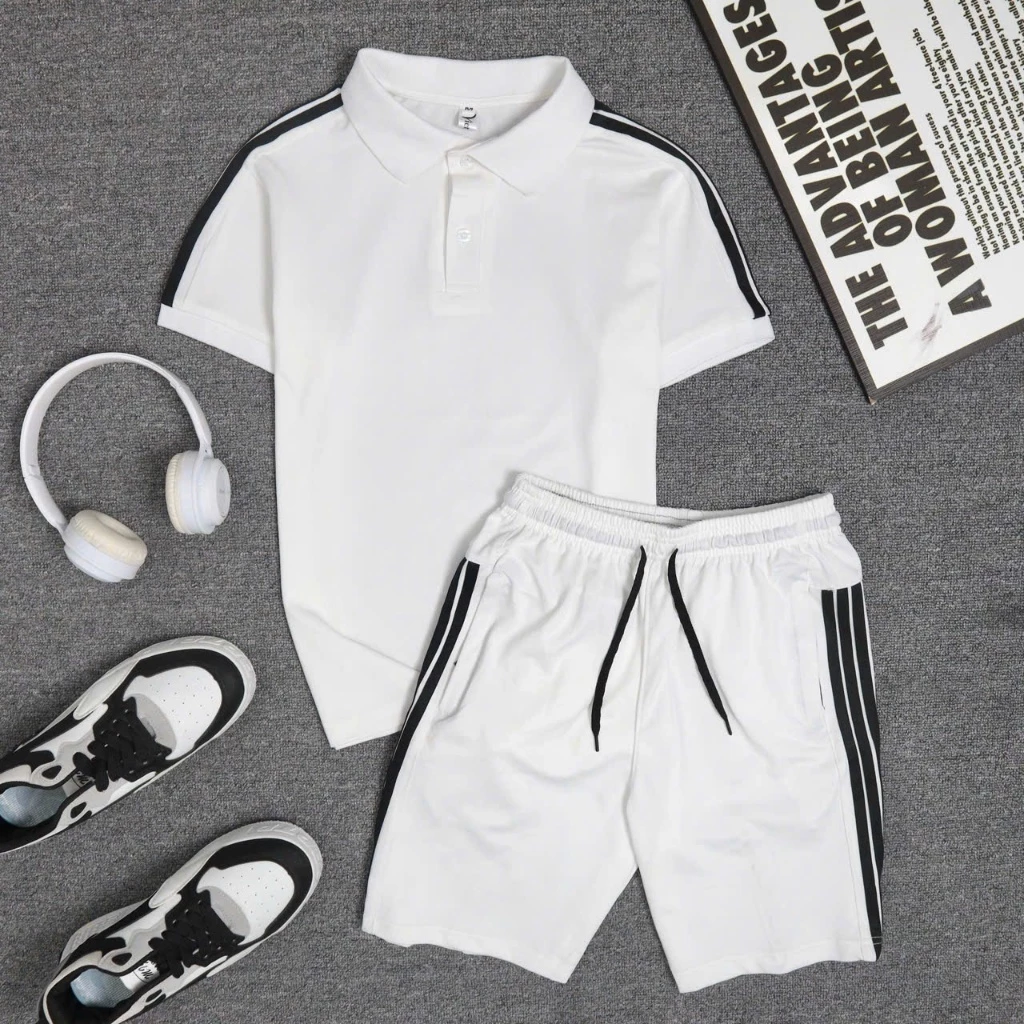 ( DEAL MỞ BÁN ) Set polo nam ( áo polo + quần ) mùa hè PAHITO viền 3 sọc chất thun cá sấu Menswear  BH18