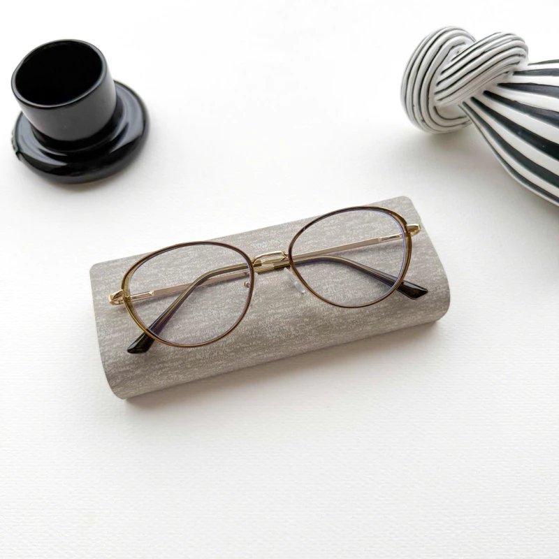 Kính giả cận, Gọng kính cận mắt mèo lai tròn hợp kim cao cấp 24645 Jolie eyewear