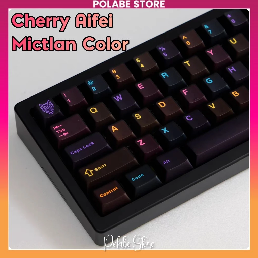 Keycap Mictlan Color Dark Aifei - Cherry Profile ABS Double Shot Keycap Bàn Phím Cơ 60 65 75 TKL - Polabe