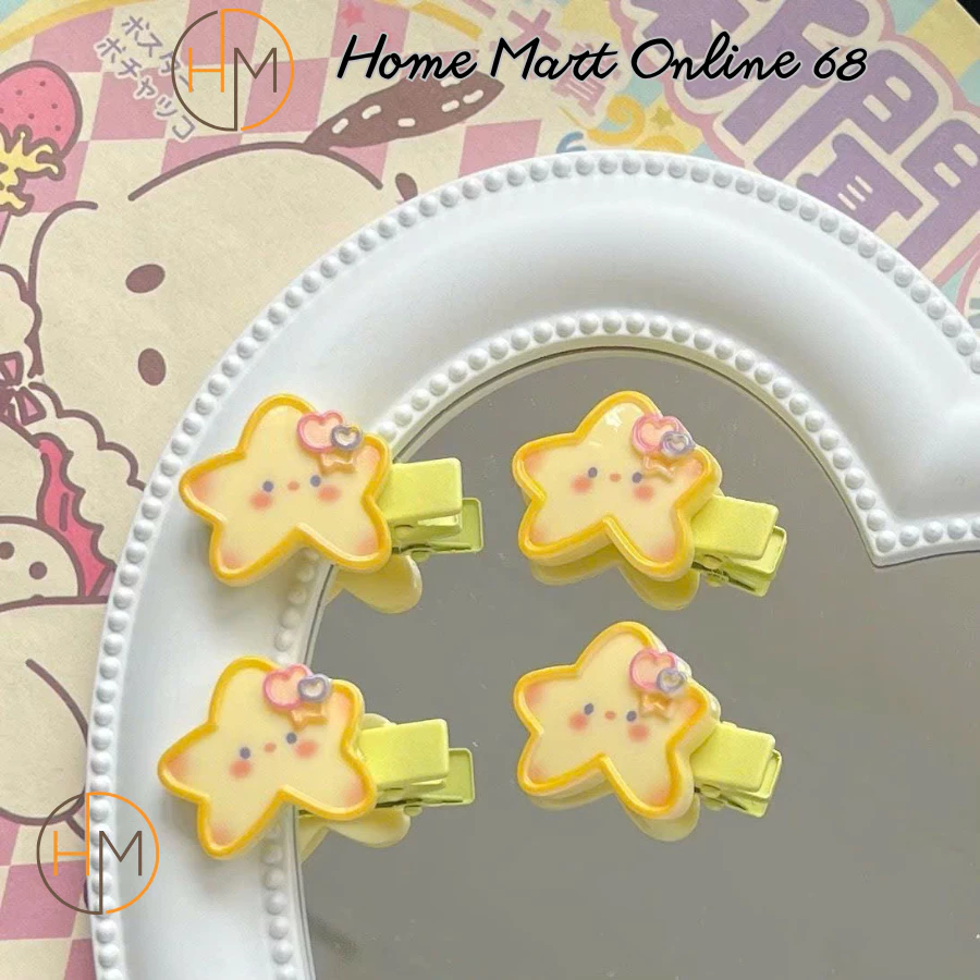 HM77001 Kẹp Tóc Hình Sao Mặt Cười Dễ Thương, Thời Trang Siêu Cute cho Nàng HM68