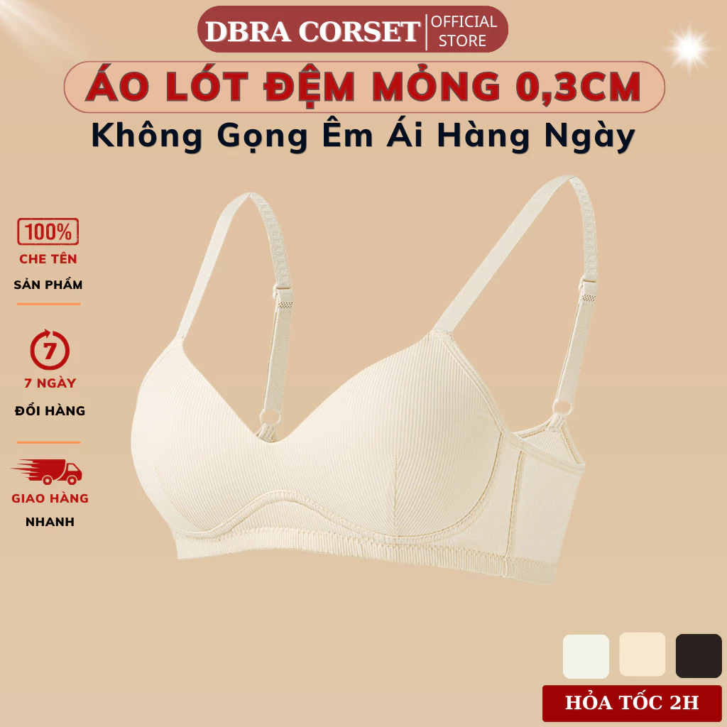 Áo Lót Không Gọng Đệm Mỏng 0,3cm Basic Mặc Hàng Ngày Êm Ái DBRA Corset AV.95