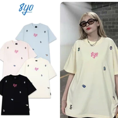 Áo thun nữ tay lỡ chất cotton su in hình KEM phong cách Hàn Quốc THUUNISEX M5215