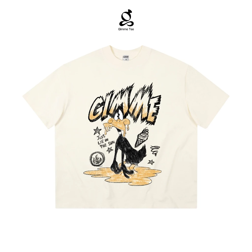 Áo Thun Boxy Ver.2 Gimme - VỊT ĐEN - Premium Cotton 250gsm Cotton 2 Chiều - GMBX14