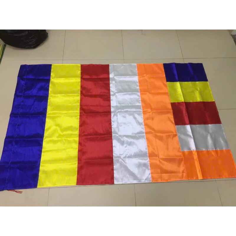 Lá Cờ Phật Giáo vải đẹp 80x120cm