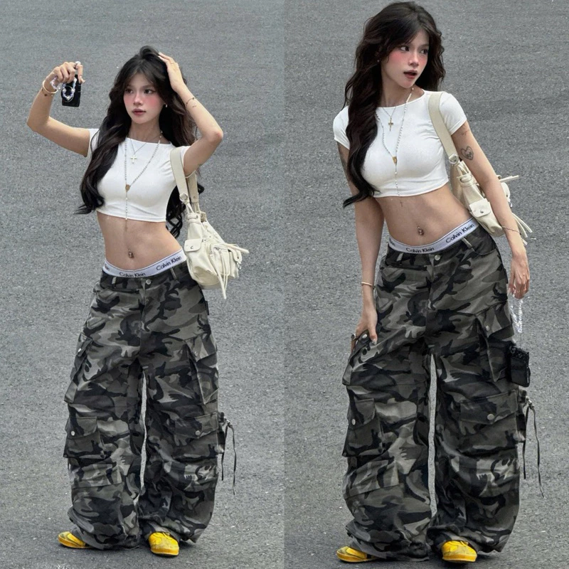 QUẦN CARGO PANTS TEN BOX CAMO - Quần Kaki HUGU 12 túi hộp màu CAMO dài suông ống rộng form nam nữ unisex Jaystoree