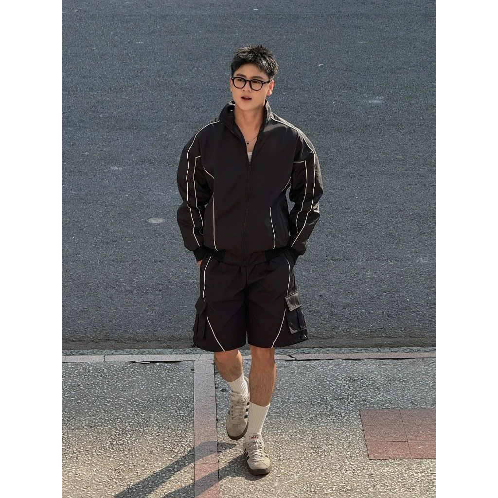 SÉT Áo khoác dù + SHORT FAFIC Nylon Track áo jacket dù 2 lớp chất dày dành cho nam nữ FAFIC STUDIO