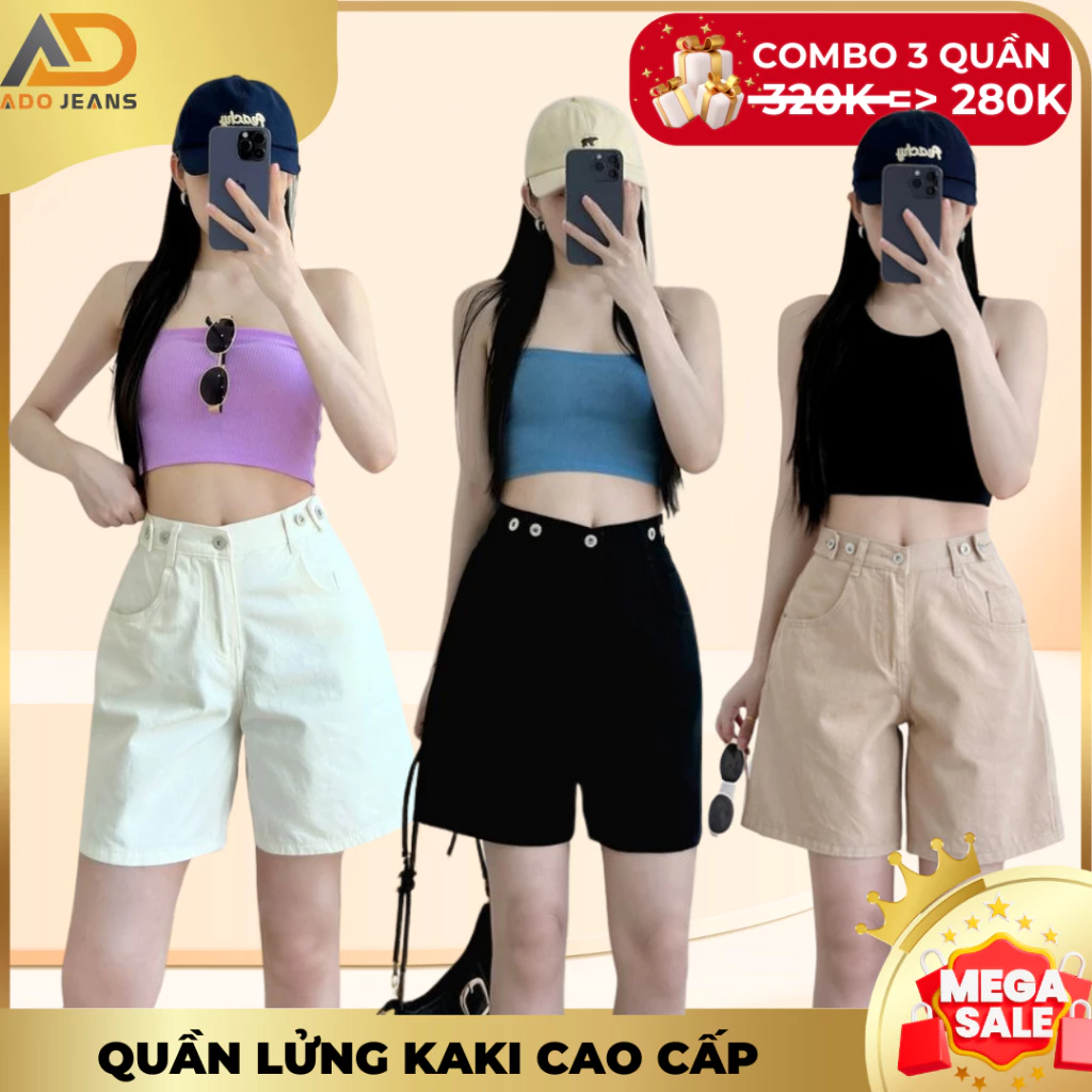 [Lưng sau chun] Quần short kaki lưng chun ống rộng có Bigsize (Mã SK13)