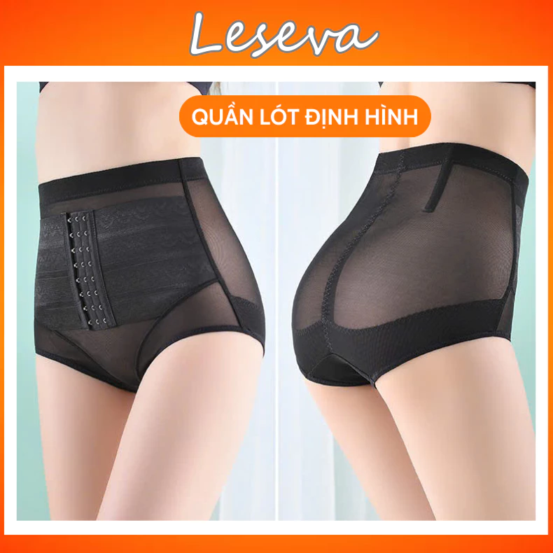 Quần lót định hình cạp cao 3 móc – Nâng mông, siết eo, làm thon bụng, chất liệu lưới co giãn thoáng khí K9 - Leseva