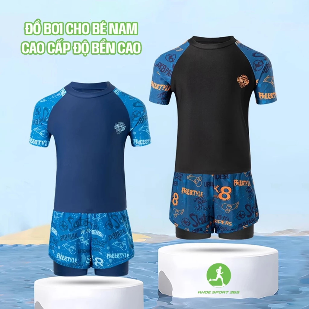 Bộ đồ bơi mùa hè bé trai cao cấp có quần 2 lớp chống lộ chất liệu an toàn với da - KHOESPORT