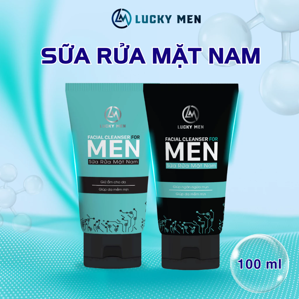Sữa Rửa Mặt Nam Giữ Ẩm Mền Da/ Giảm Mụn - LUCKY MEN - 100ml