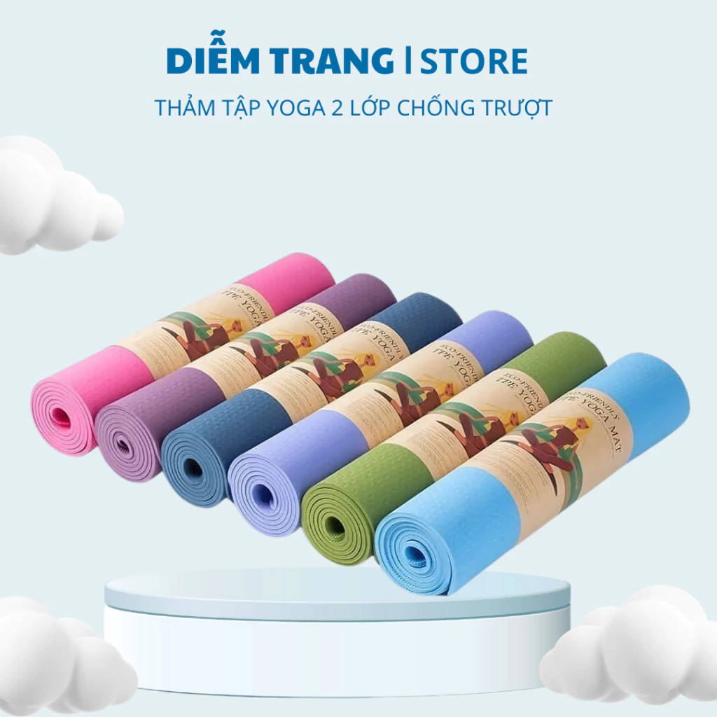 Thảm tập yoga Didooglt - thảm tập gym 6mm và 8mm 2 lớp cao cấp chống trơn trượt ( Hàng Đẹp )