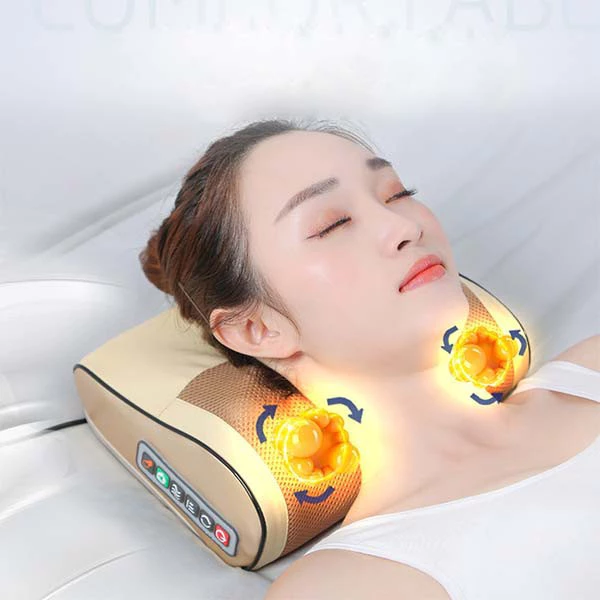 Gối Massage Cổ Vai Gáy , Máy Massage Hồng Ngoại 20 Bi Cao Cấp Hỗ Trợ Mát Xa Toàn Thân