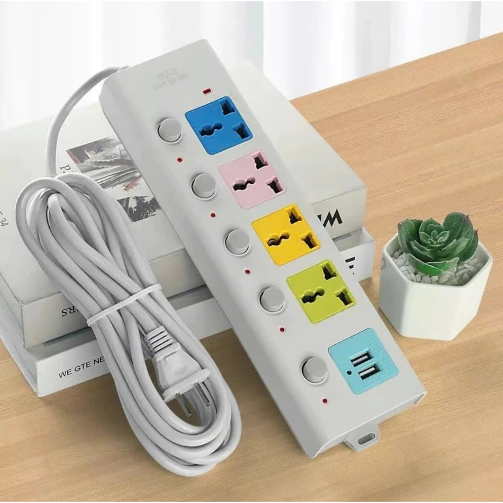 Ổ Cắm Điện Đa Năng M1 Công Suất Lớn Dây Dài Ổ Cắm Điện Thông Minh 2 Cổng Cắm USB Chống Giật An Toàn..
