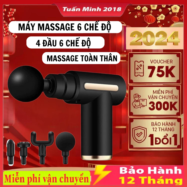 Máy Massage Cầm Tay Mini, Súng Massage Cầm Tay Mini Toàn Thân 6 Cấp Độ Chuyên Sâu Đa Năng