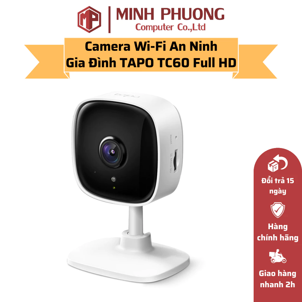 Camera Wi-Fi An Ninh cho Gia Đình TP-LINK TAPO TC60 Full HD 1080P  Đàm Thoại 2 Chiều