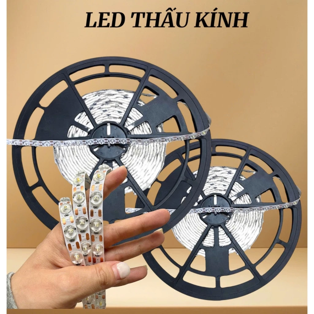 Đèn led thấu kính 48D 24V 3 màu ánh sáng, cuộn led dán 10m chuyên dùng nội thất, ngoài thất và ứng dụng công nghiệp
