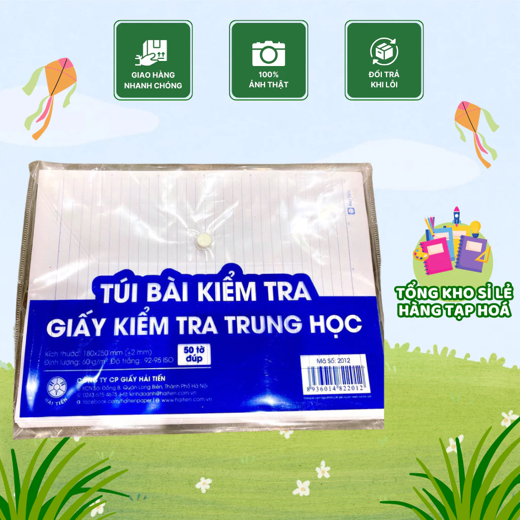 SỈ 50 TỜ ĐÔI GIẤY KIỂM TRA KẺ NGANG CẤP 2.HẢI TIẾN