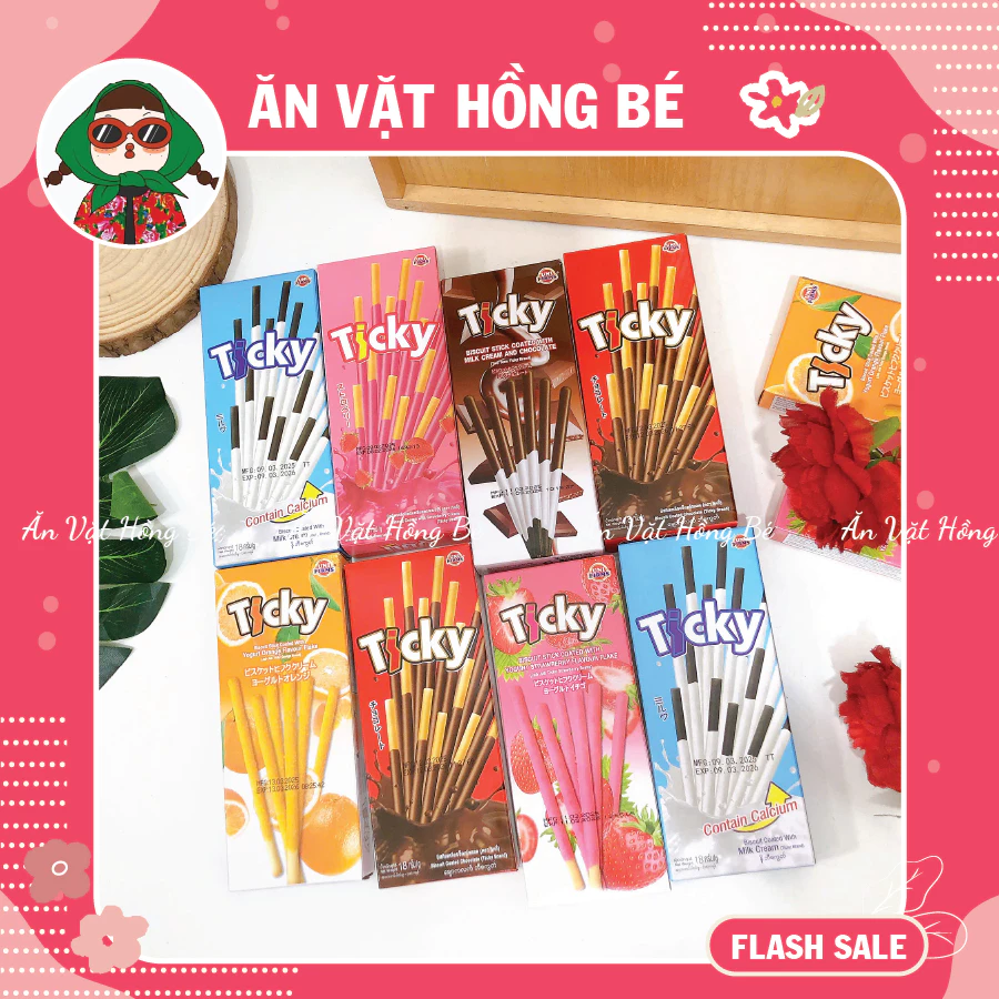 [10 HỘP] Bánh Que Ticky Socola Sữa Thái Lan (hộp 20G/ 6que), đồ ăn vặt