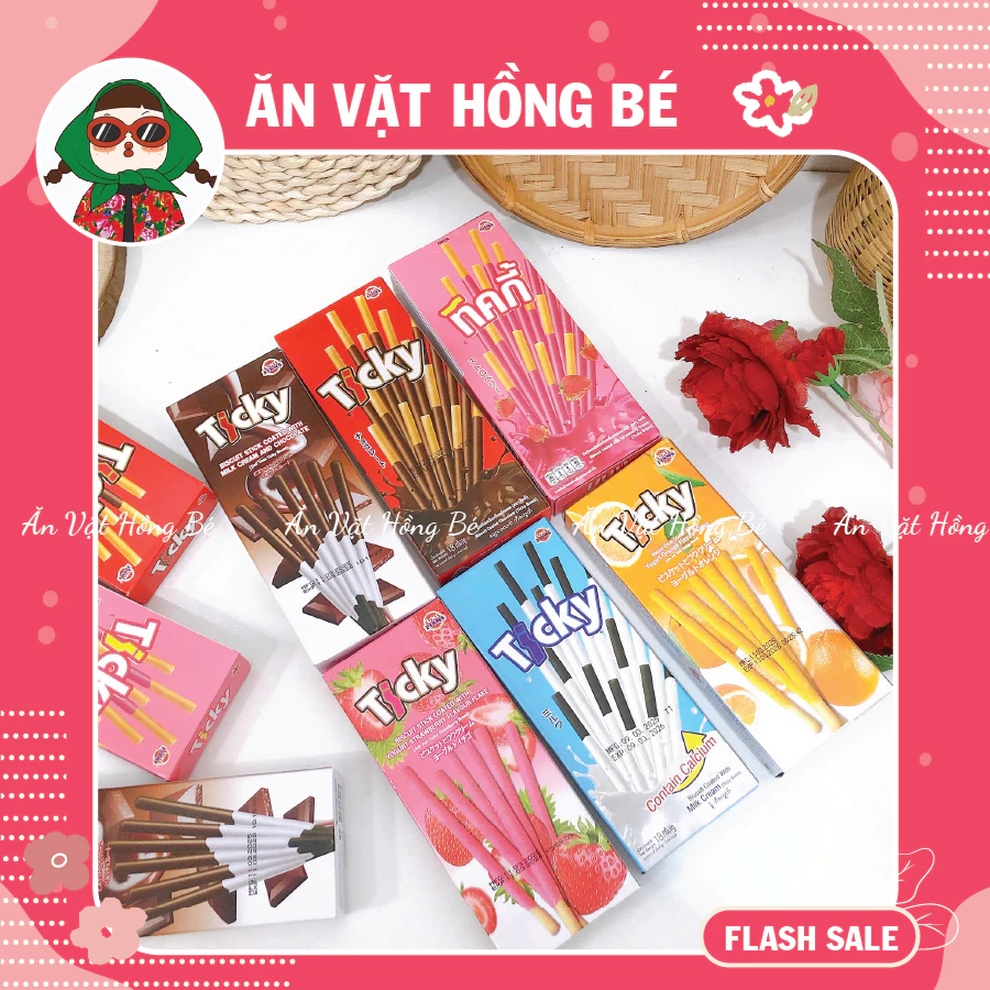 [5 HỘP] Bánh Que Ticky Socola Sữa Thái Lan (hộp 20G/ 6que), Bánh Que Thái Lan Đủ Vị