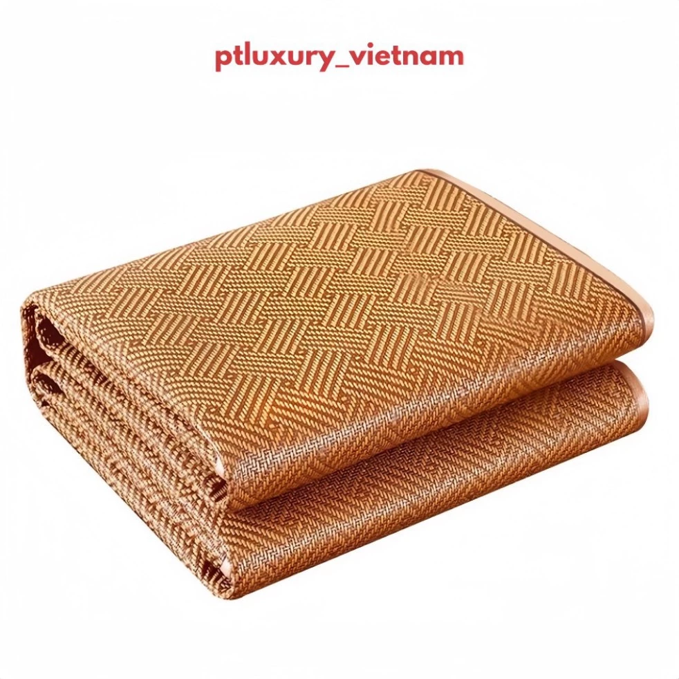 Chiếu Điều Hòa Sợi Mây Phía Dưới Lót Lụa Cao Cấp Thoáng Mát Dễ Dàng Vệ Sinh