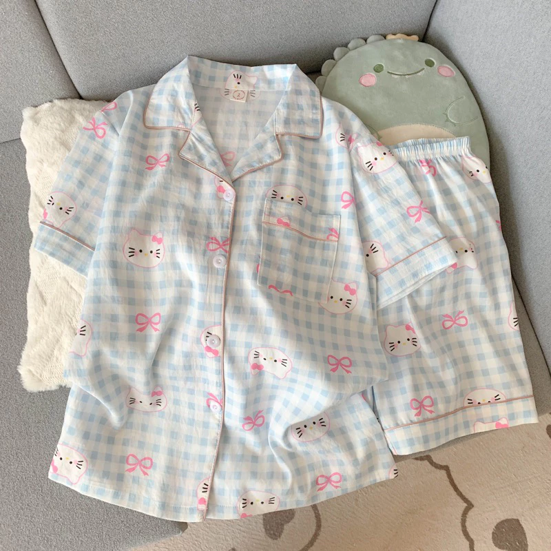 Bộ Ngủ Pyjama Mẫu Mới Hoạ Tiết Dễ Thương Tay Ngắn Dành Cho Mùa Hè #3