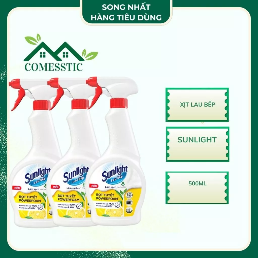 Xịt lau bếp SUNLIGHT 520ml - phiên bản nâng từ CIF