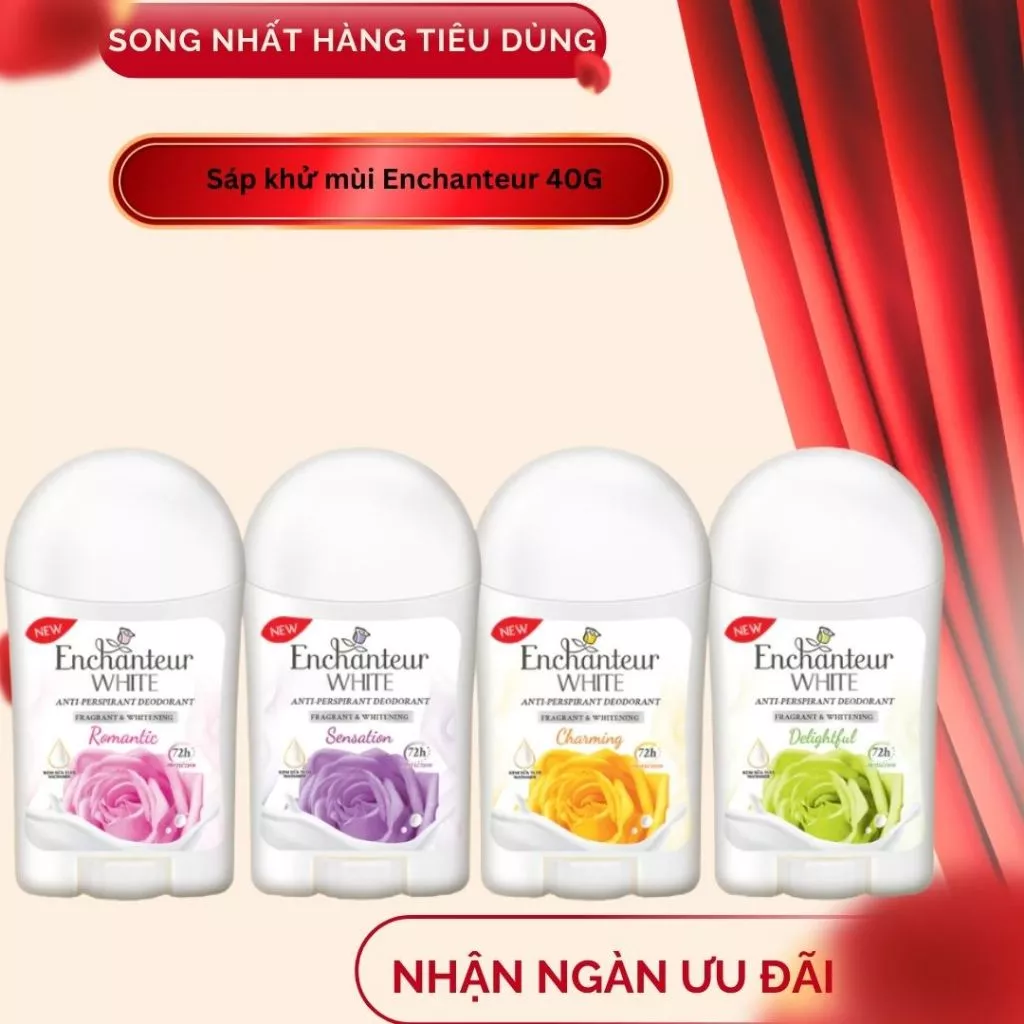 Sáp khử mùi trắng da Enchanteur Charming/ Romantic/ Delightful 40gr